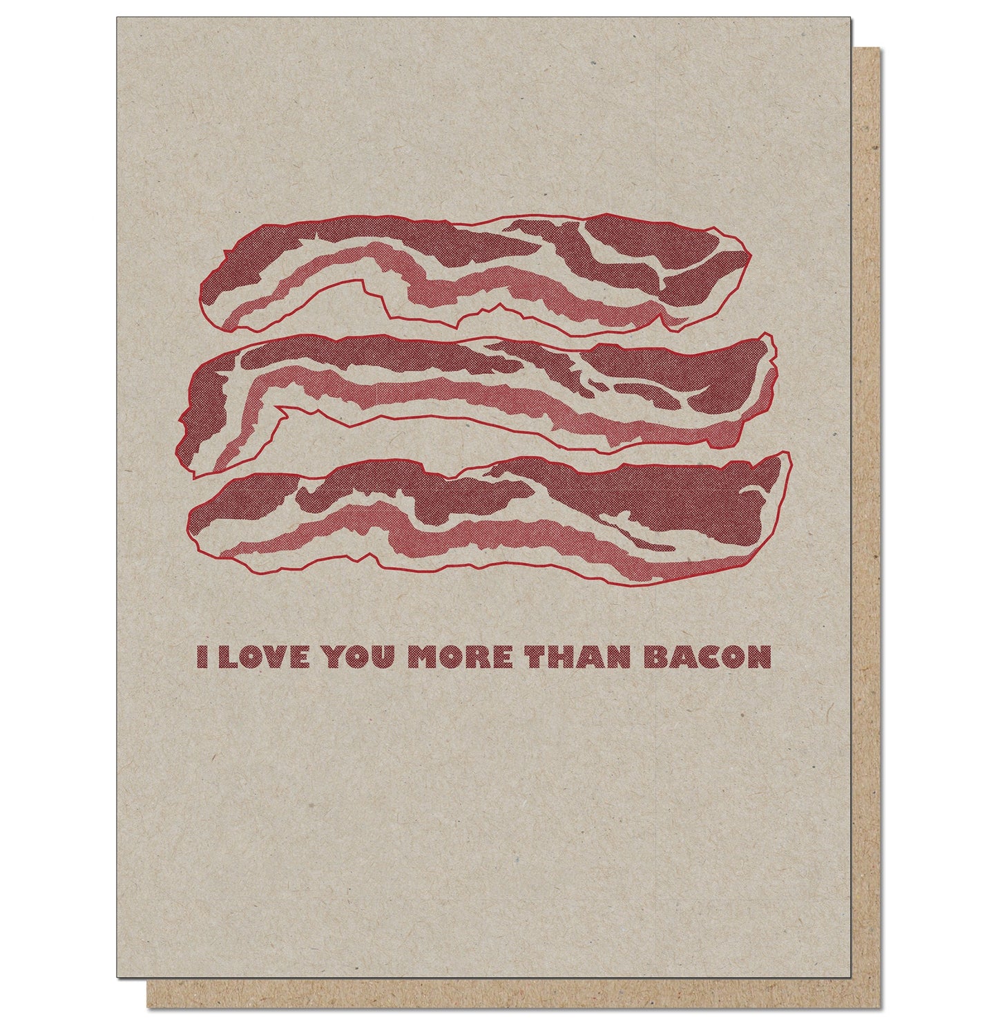 Bacon Love. Romantic Card.