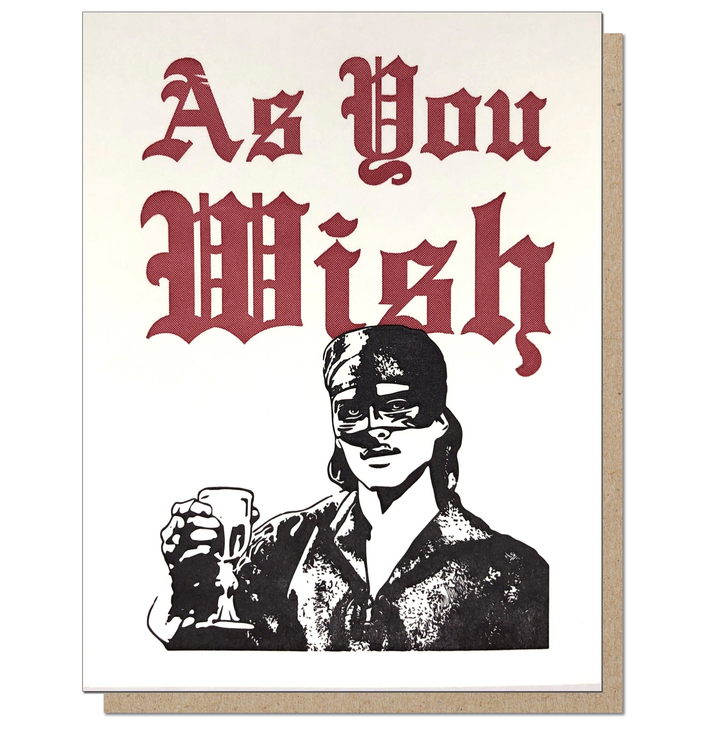 As You Wish. Letterpress Romantic Greeting Card.