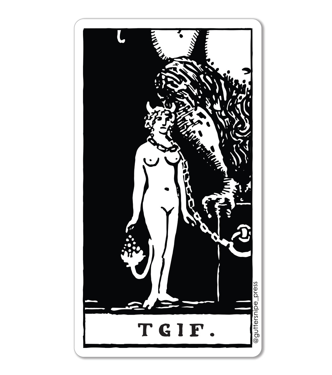 TGIF Devil Tarot Sticker