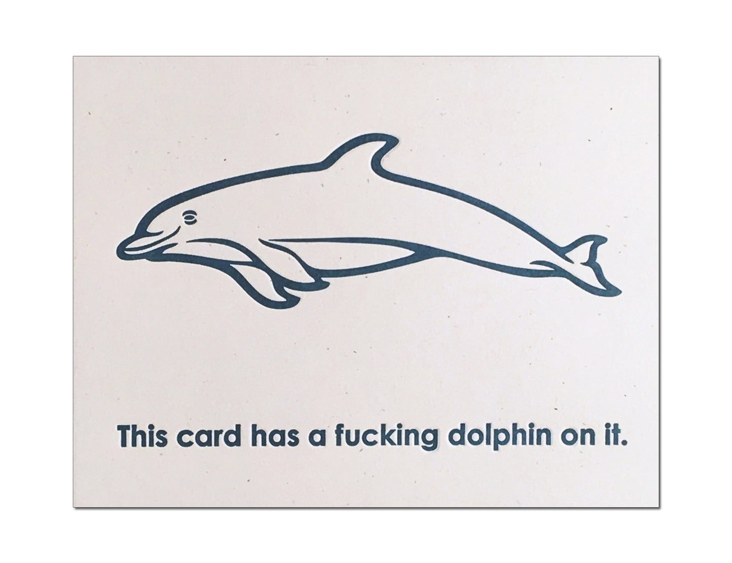 A Fucking Dolphin On It. Everyday Letterpress Card.