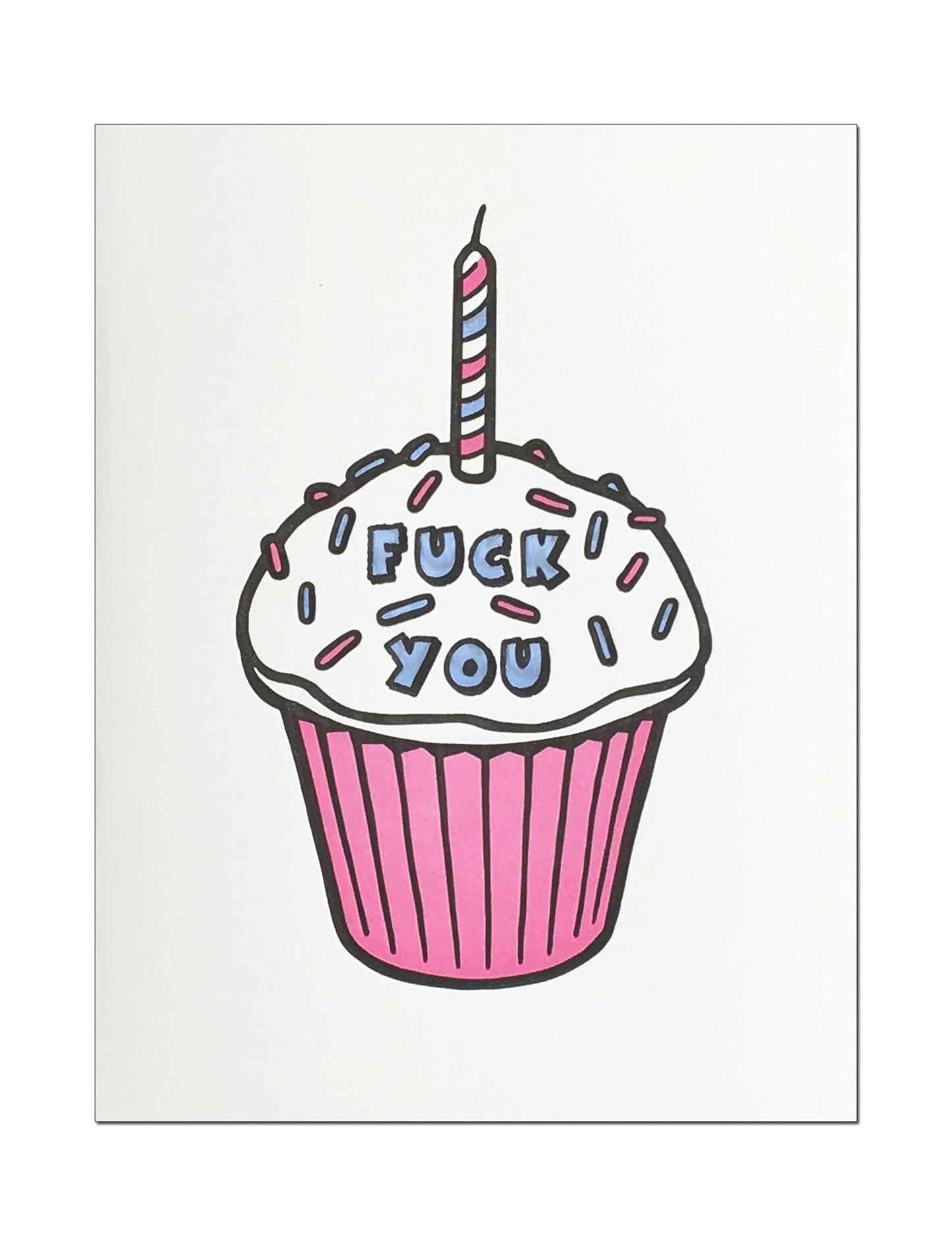 Fuck You Cupcake. Letterpress Birthday Card.