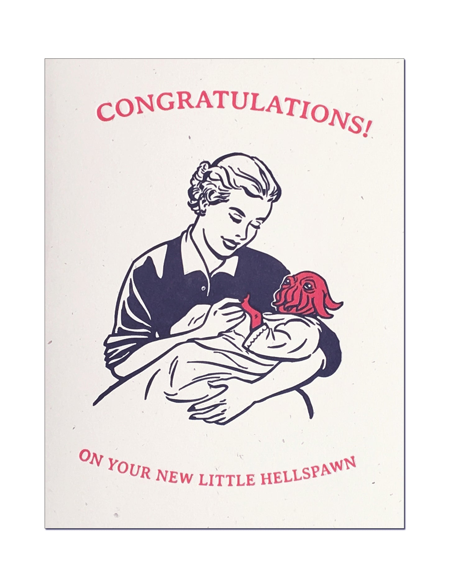 Congratulations on your Hellspawn. Letterpress New Baby Card.