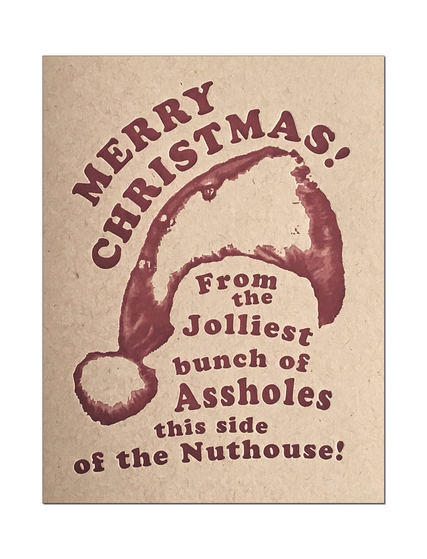 Jolly Assholes. Xmas Vacation Letterpress Holiday Card.