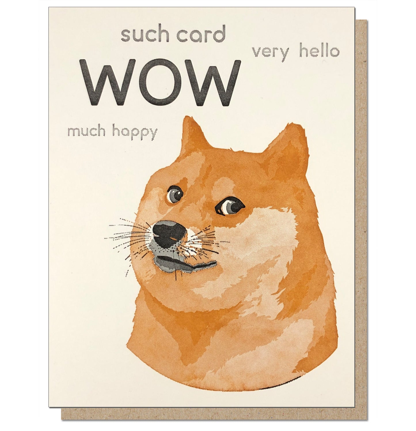 Dogecard! Letterpress Greeting Card