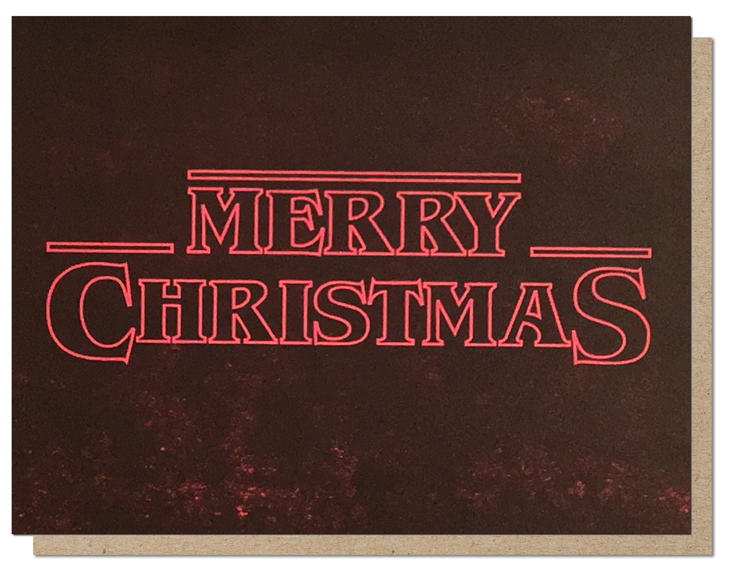 Stranger Christmas. Holiday Letterpress Greeting Card.