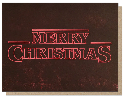 Stranger Christmas. Holiday Letterpress Greeting Card.