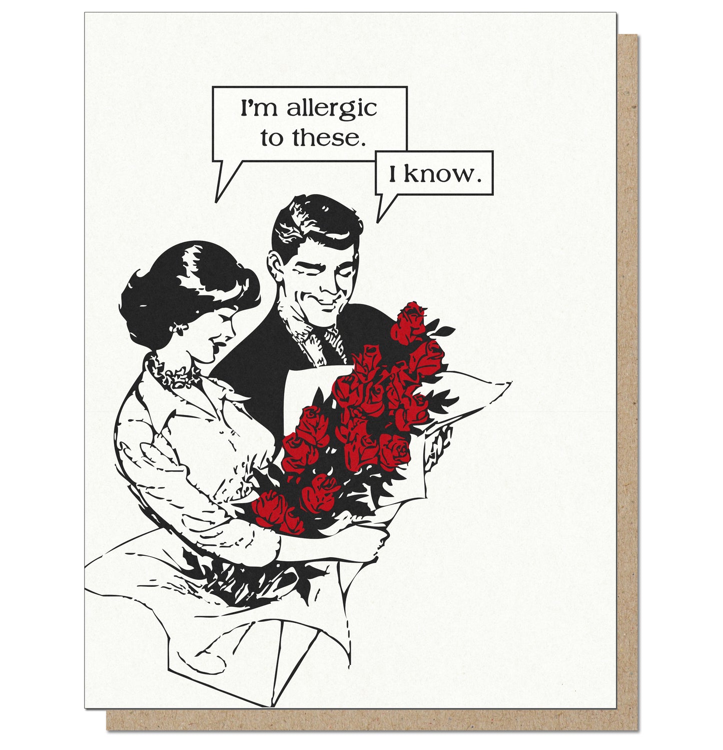 Allergic to Roses. Anti-romantic Card