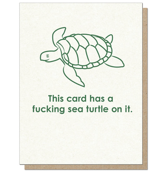 Sea Turtle On It. Greeting Card.