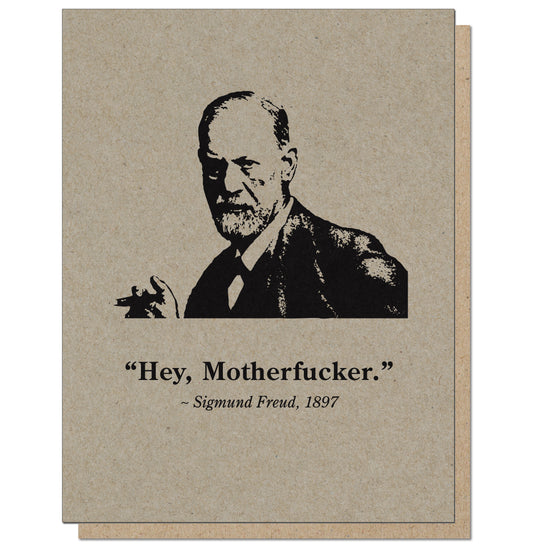 Freud Hey, Motherfucker Greeting Card