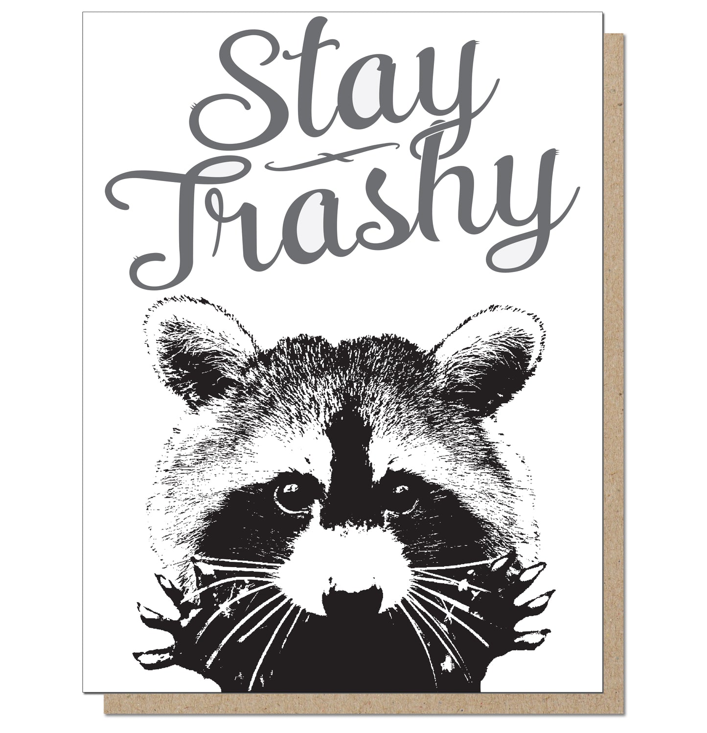 Stay Trashy Raccoon Card