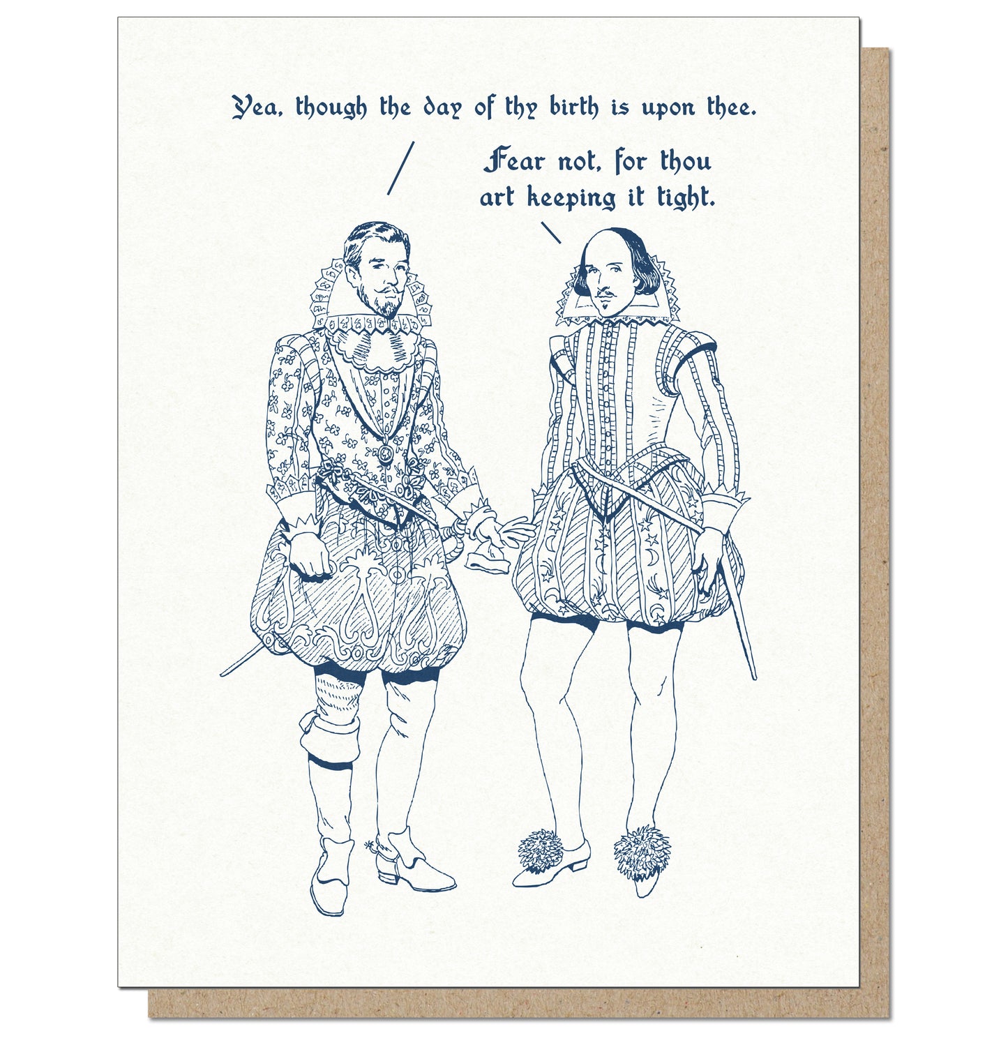 Britches and Hose: Keeping It Tight. Shakespeare Birthday Greeting Card.