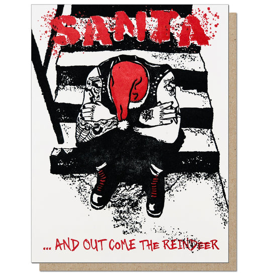 Punk Rock Santa Card