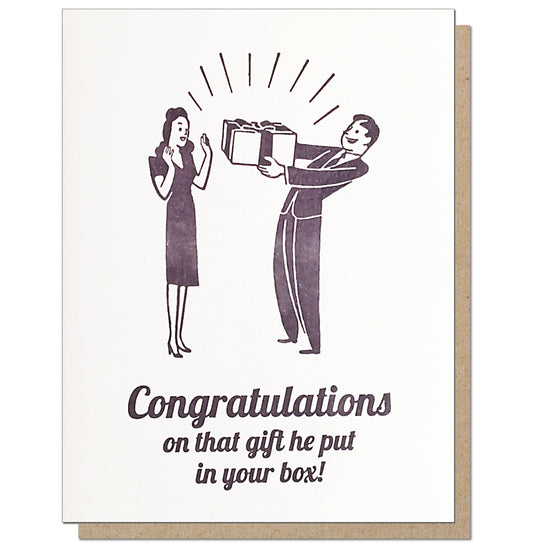 Gift in your Box. Pregnancy Congratulations Card.