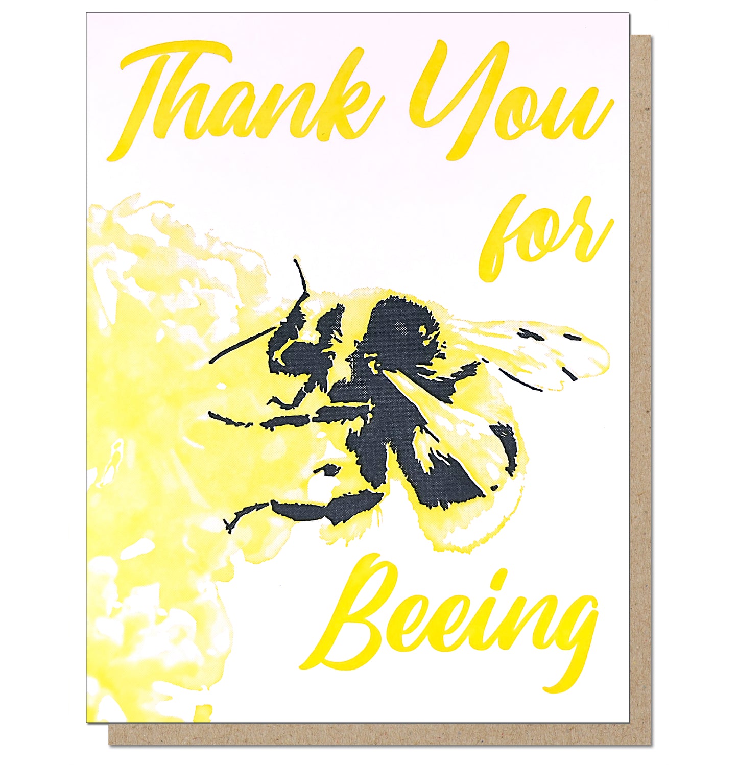 Thank you for Beeing - Romantic Letterpress Love Greeting Card