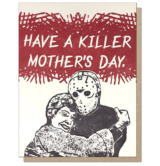 Killer Mother's Day - 80s Horror Movie Mothers Day Letterpress Greeting Card