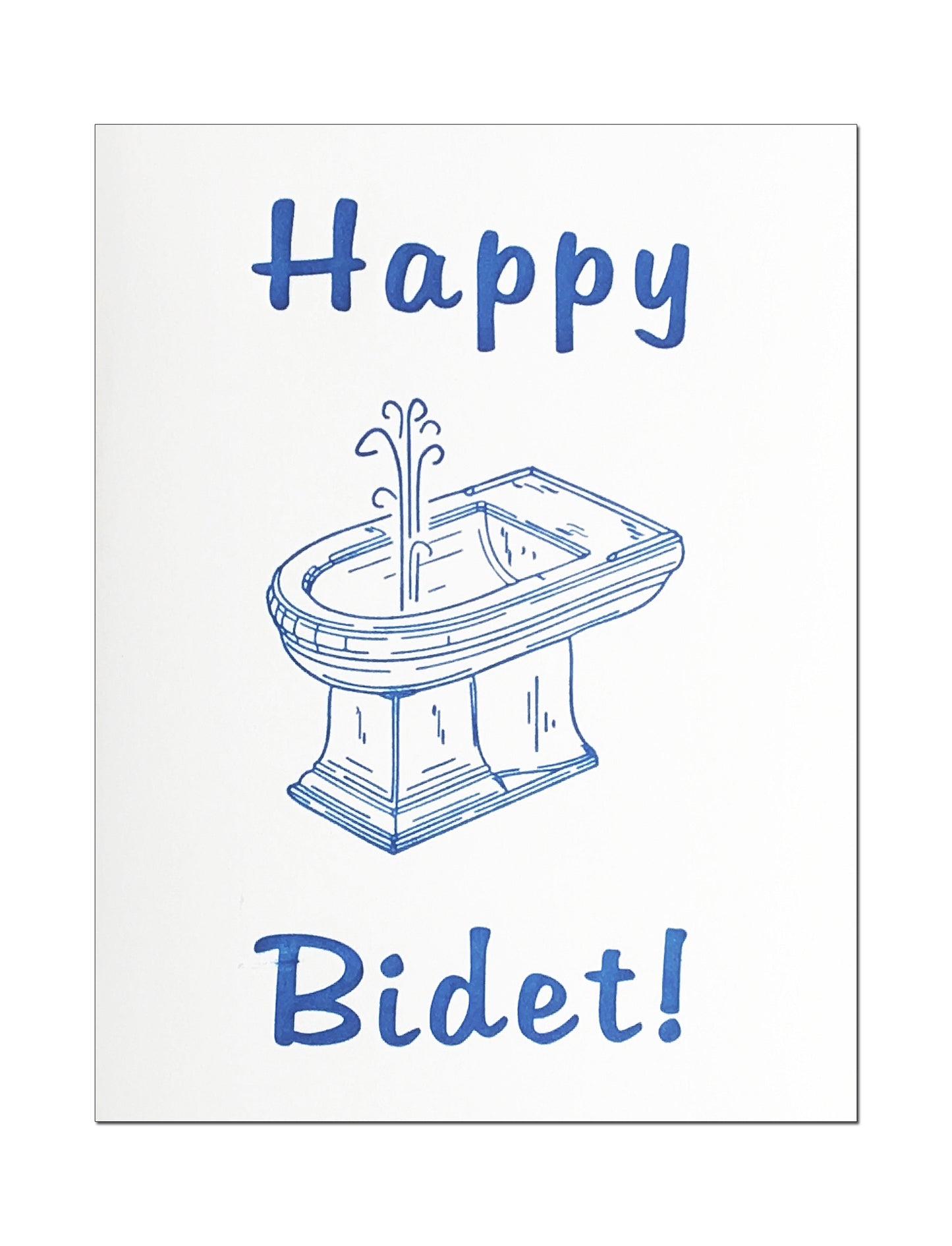 Happy Bidet! Letterpress Card.