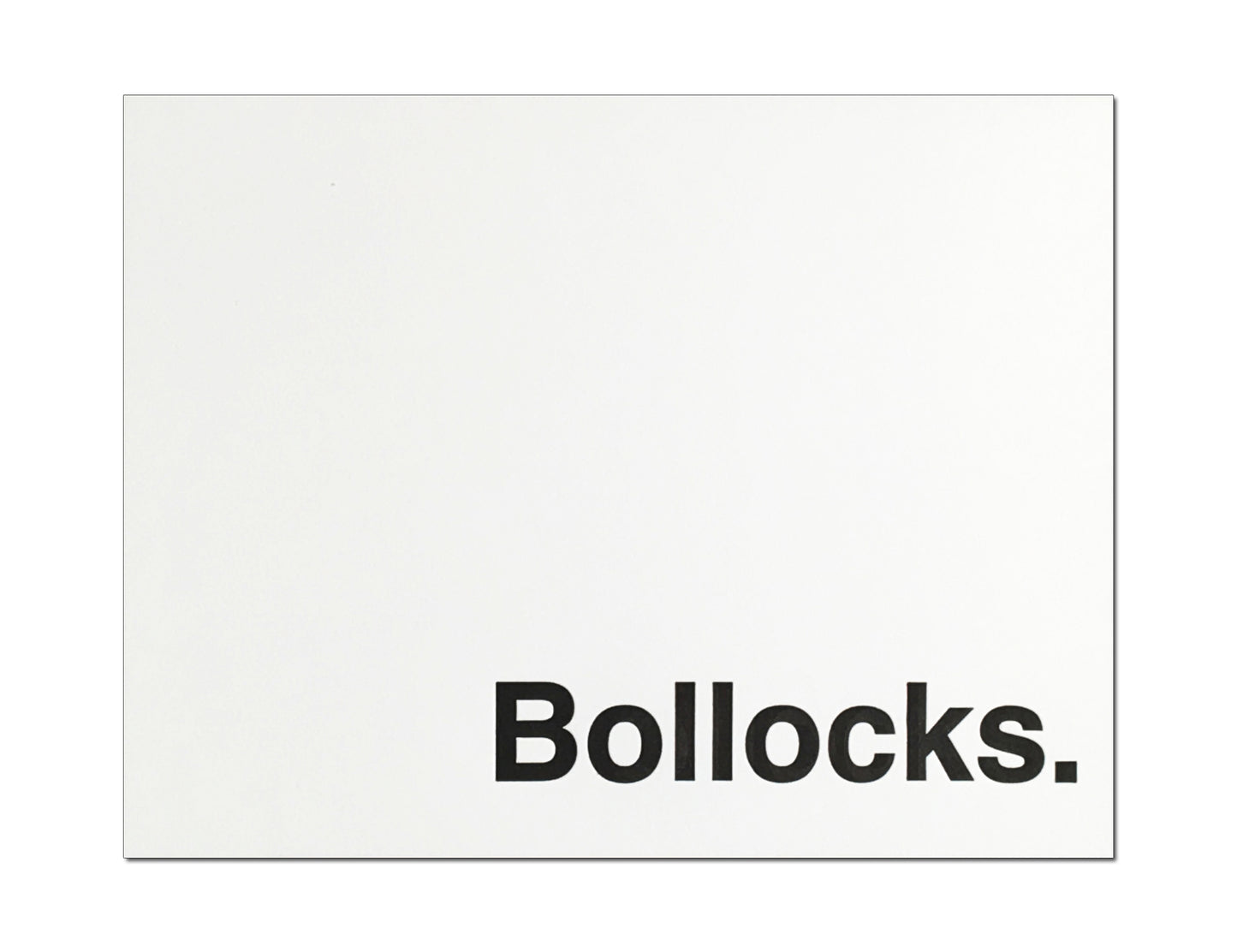 Bollocks. Letterpress Everyday Card.