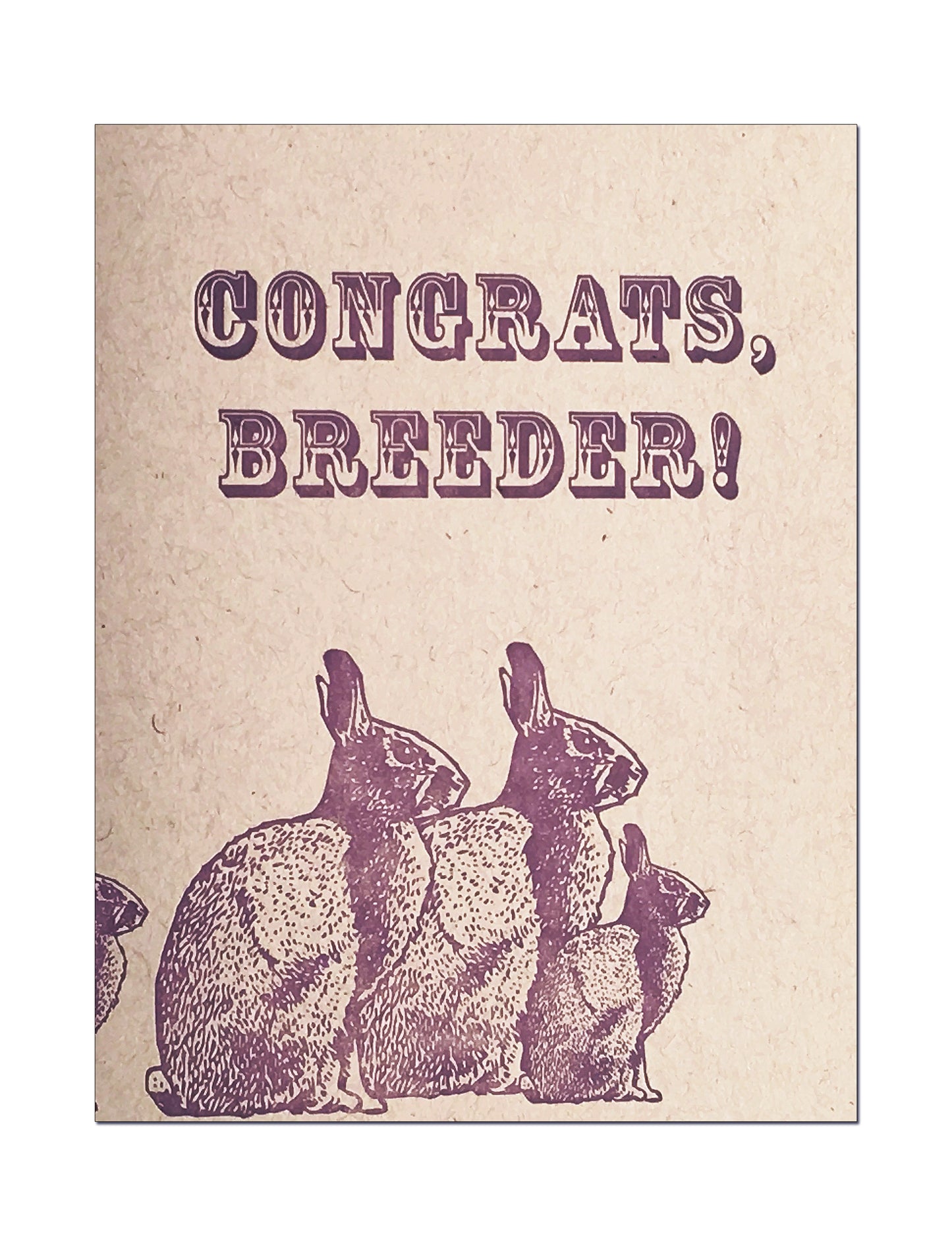 Congrats, Breeder! Letterpress Pregnancy/New Baby Card
