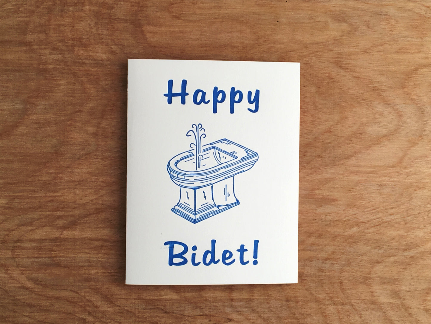 Happy Bidet! Letterpress Card.