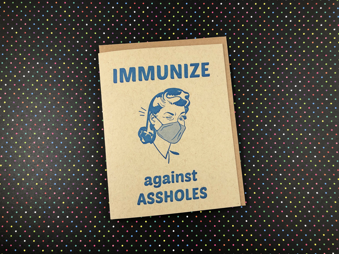 Immunize against Assholes Funny Letterpress Greeting Card