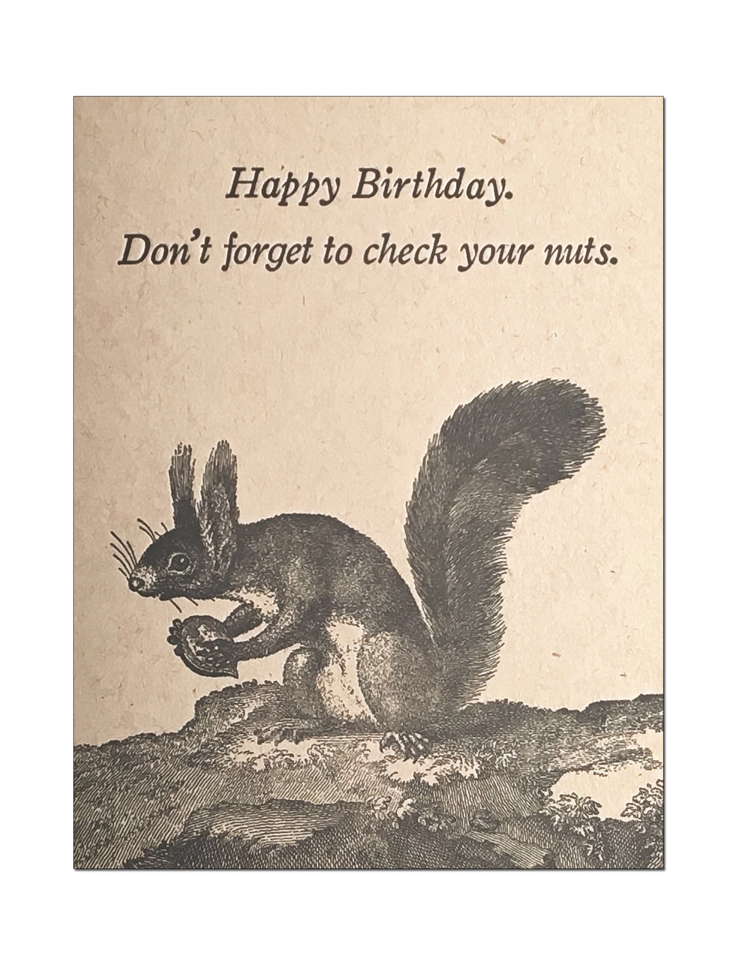 Check Your Nuts. Letterpress Men's Health Birthday.