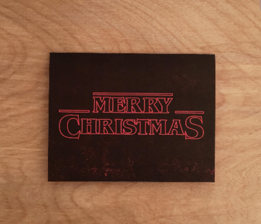 Stranger Christmas. Holiday Letterpress Greeting Card.