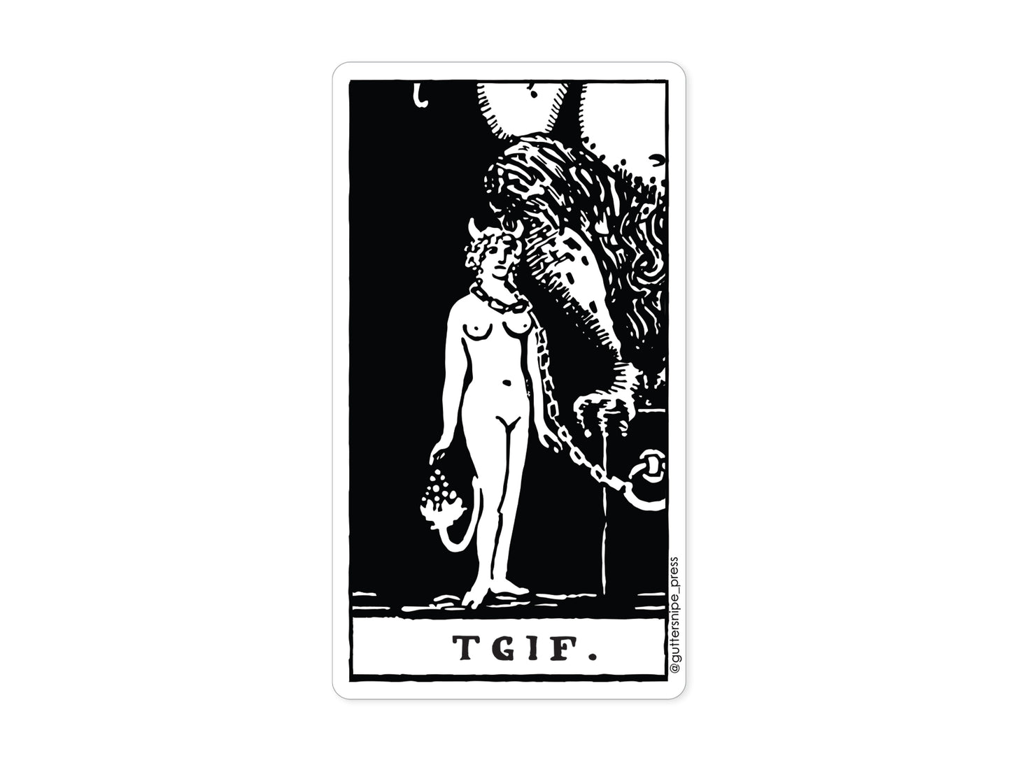 TGIF Devil Tarot Sticker