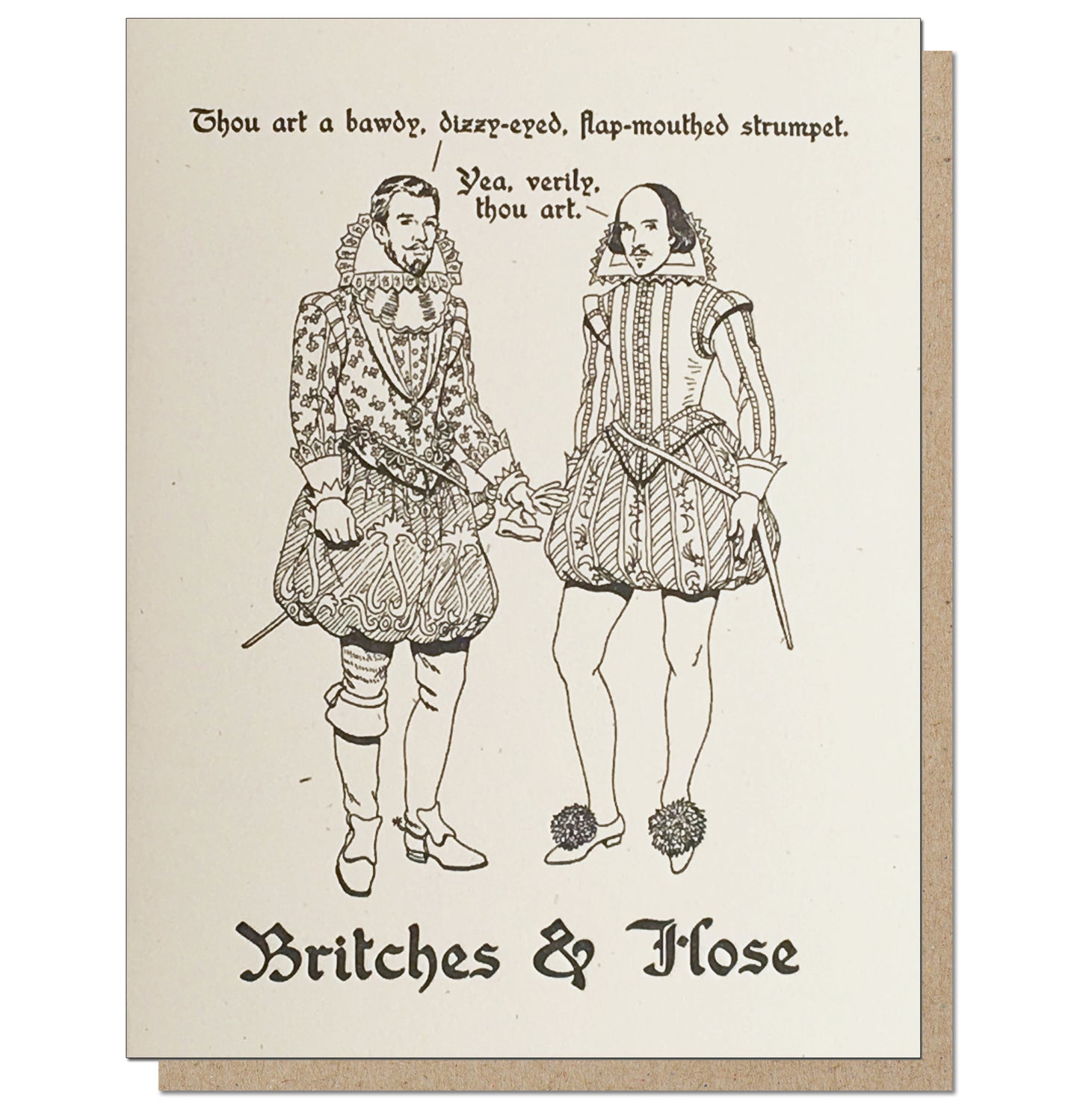 Britches & Hose. Series Original. Letterpress Greeting Card.