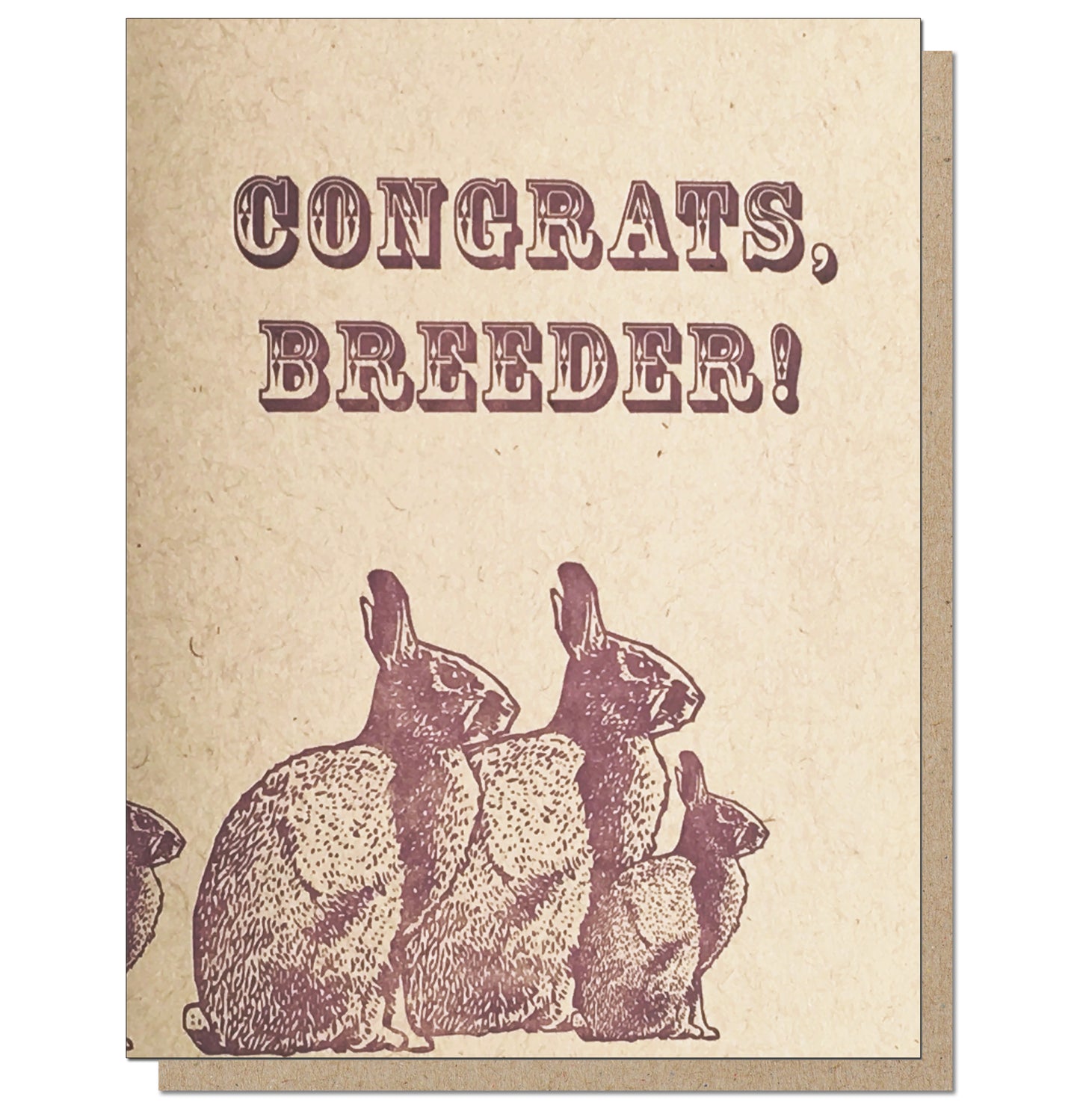 Congrats, Breeder! Letterpress Pregnancy/New Baby Card