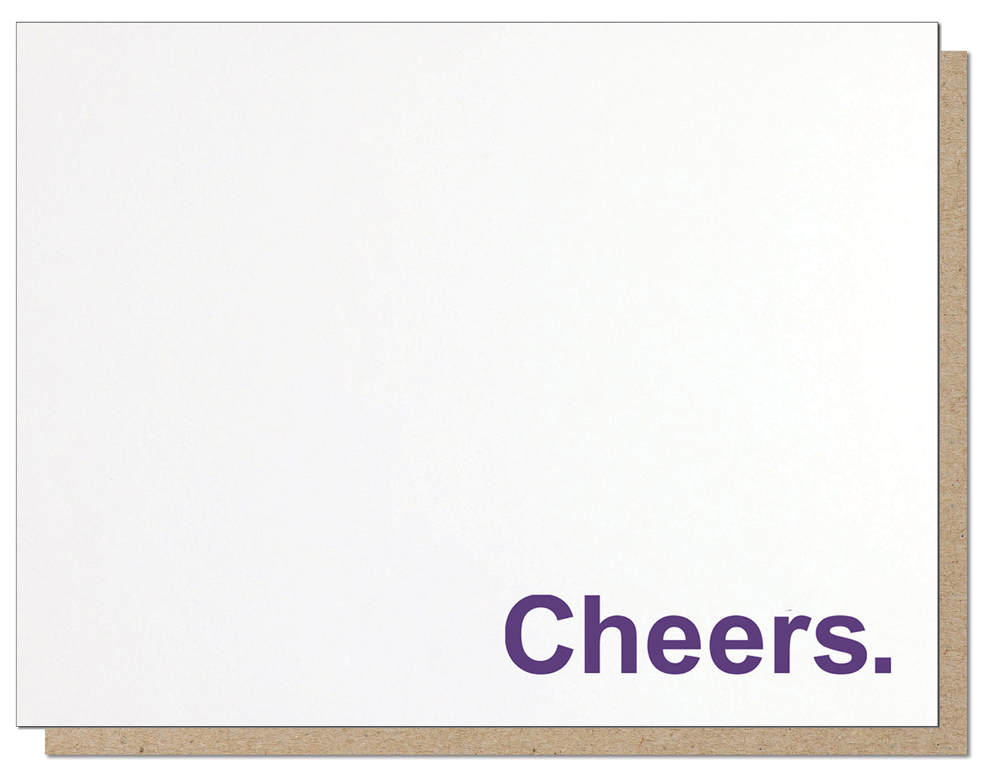 Cheers. Minimalist Letterpress Greeting Card