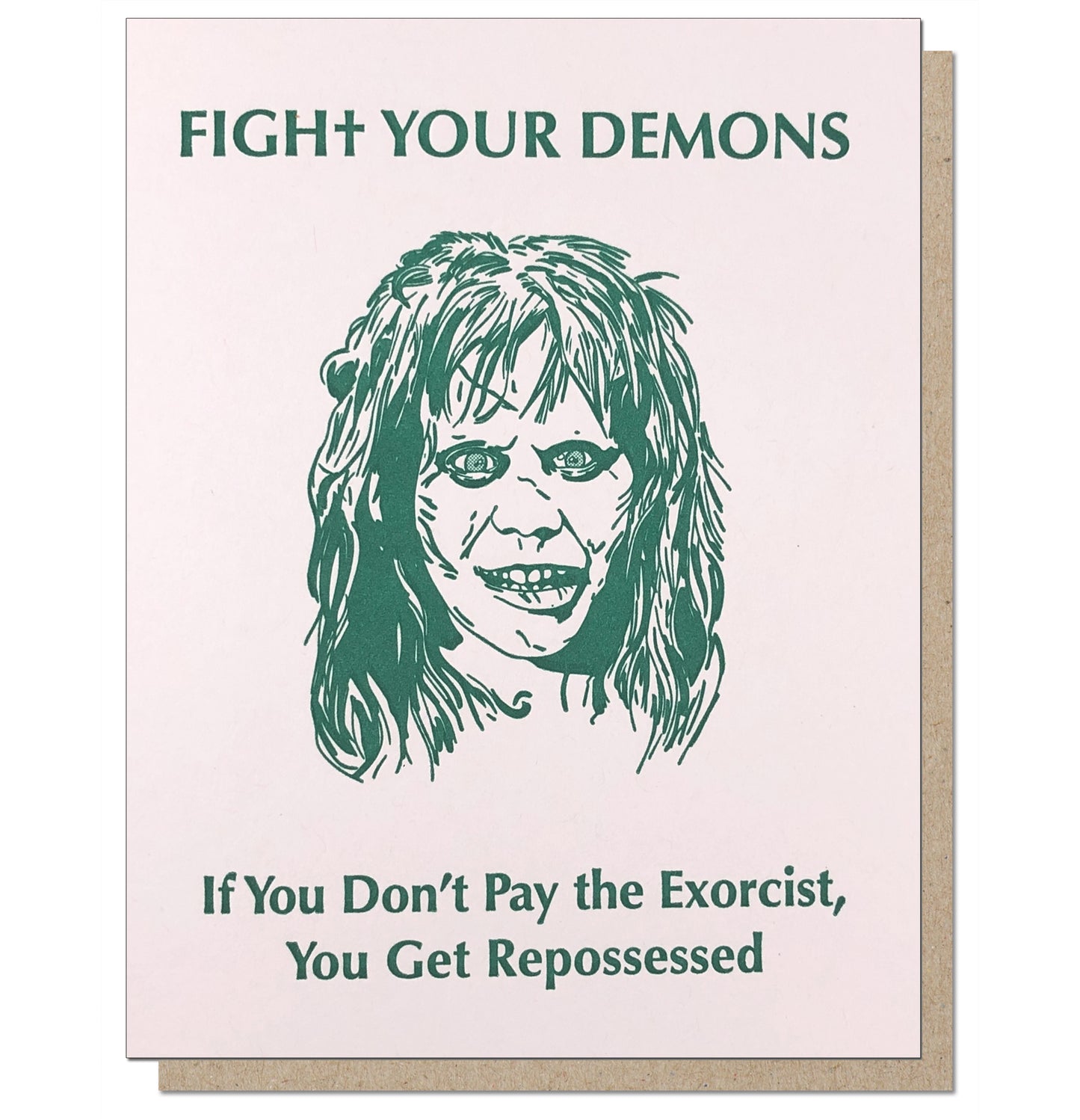 Fight Your Demons Letterpress Greeting Card