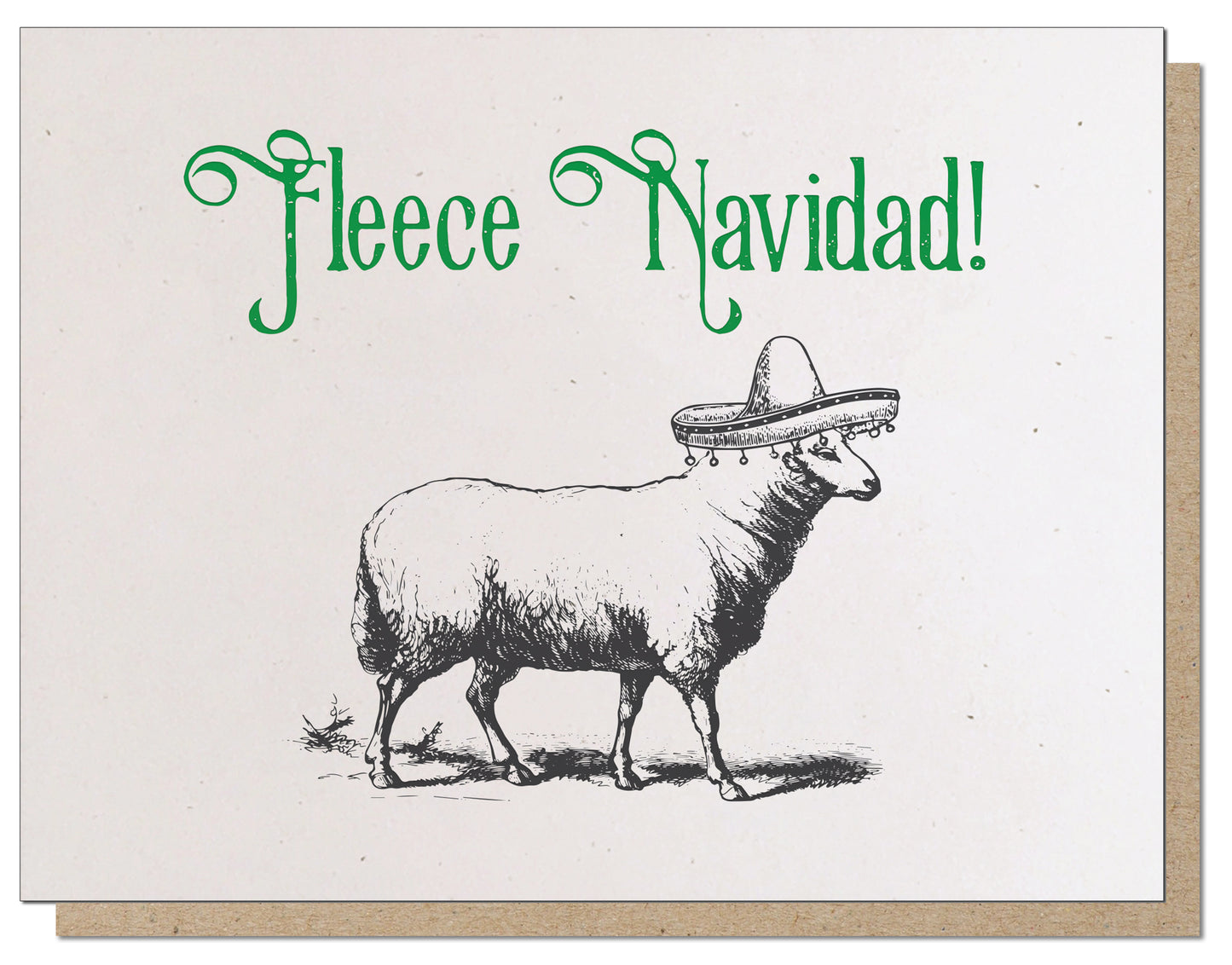 Fleece Navidad! Absurd Letterpress Holiday Card!