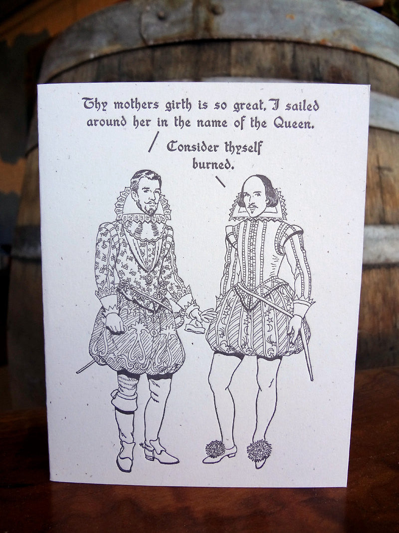 Britches & Hose: Thy Mothers Girth Letterpress Card