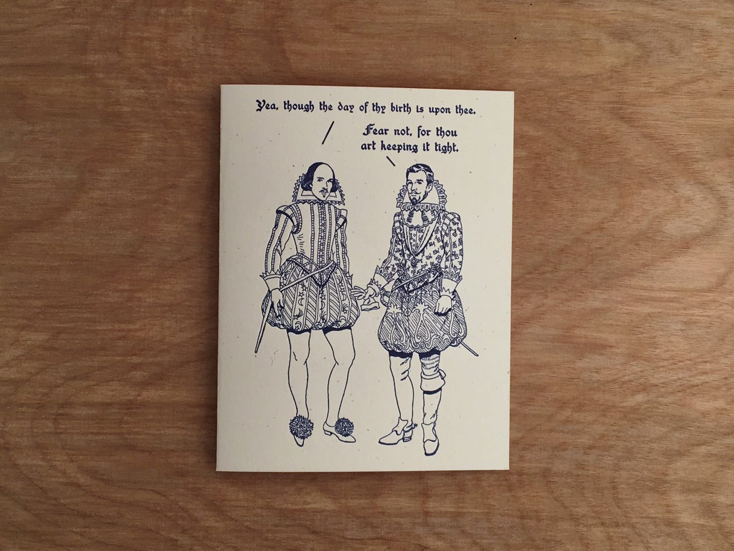 Britches and Hose: Keeping It Tight. Shakespeare Letterpress Birthday Greeting Card.