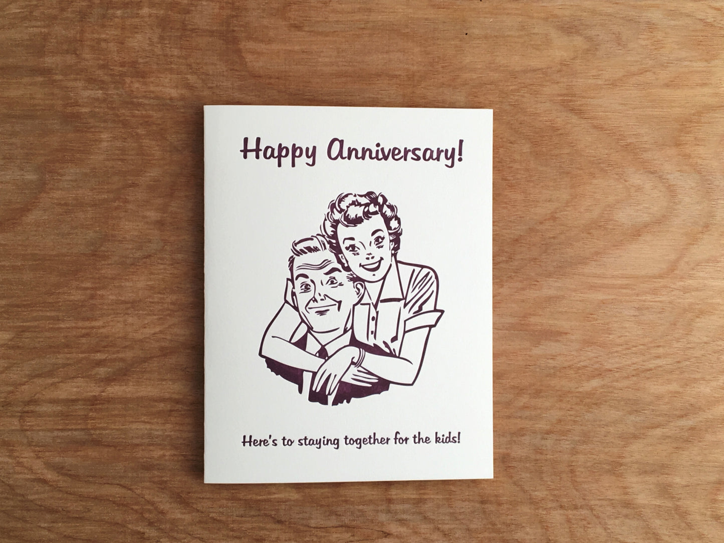 For The Kids. Anniversary Letterpress Card.