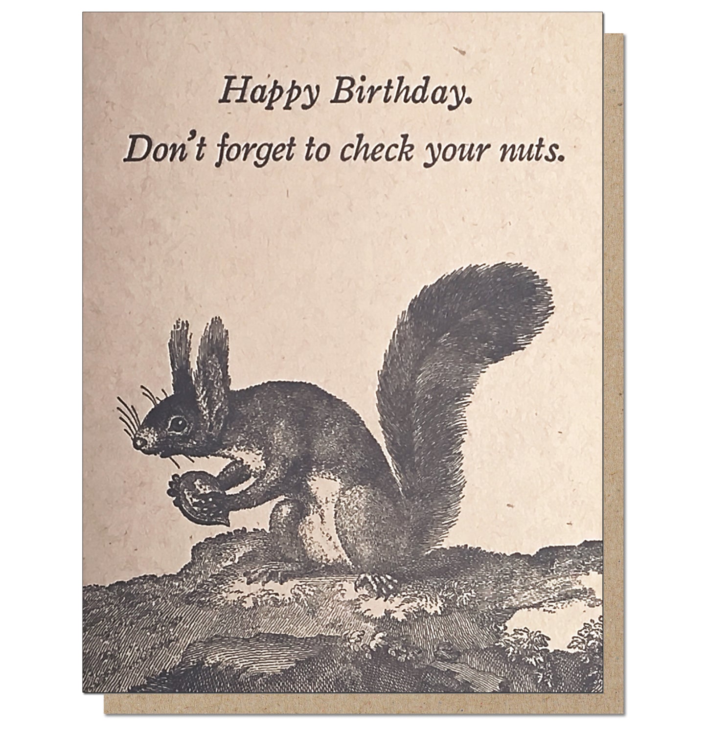 Check Your Nuts. Letterpress Men's Health Birthday.