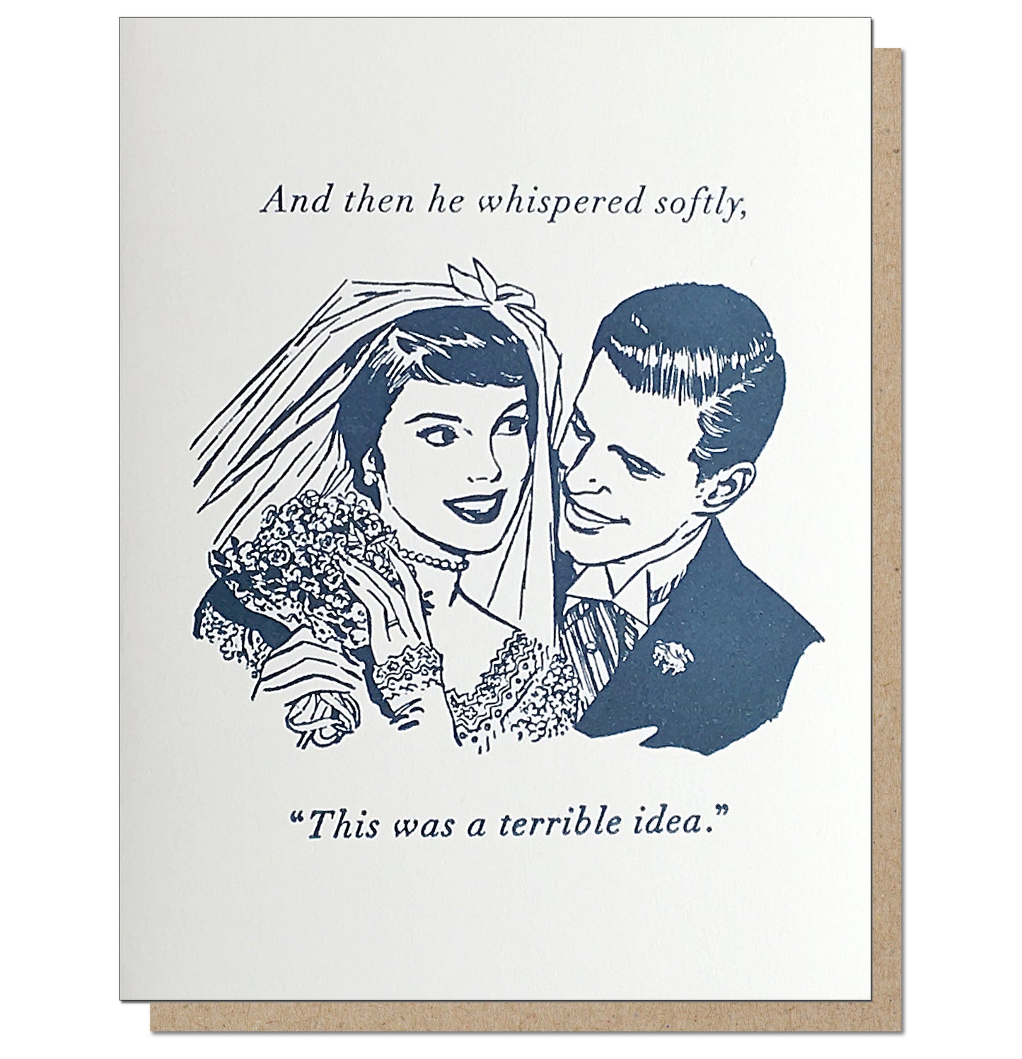A Terrible Idea. Letterpress Marriage Card.